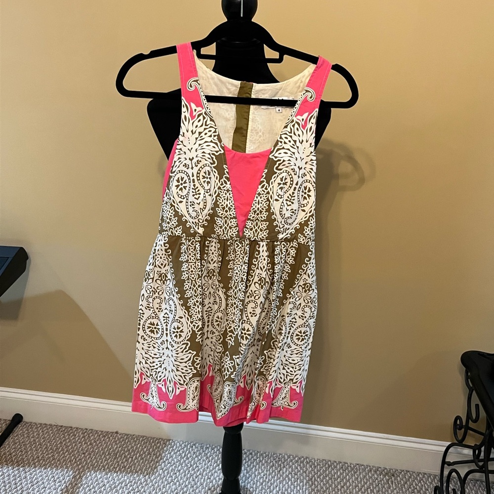 Tibi Pink and Cream Jumpsuit size 4